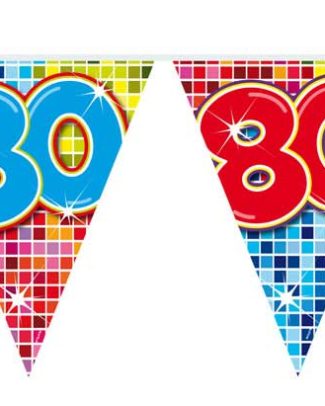 80 Jaar Mini Vlaggenlijn Birthday Blocks - 3 meter
