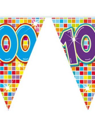 100 Jaar Mini Vlaggenlijn Birthday Blocks - 3 meter