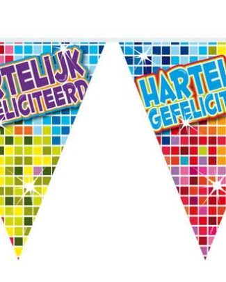 Vlaggenlijn Hartelijk Gefeliciteerd - 3 meter