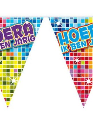 Mini vlaggenlijn Blocks Hoera ik ben jarig - 3 meter