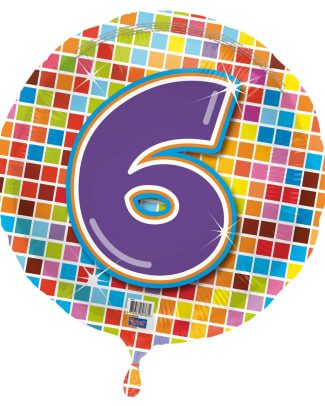6 jaar Birthday Blocks folieballon - 43 cm