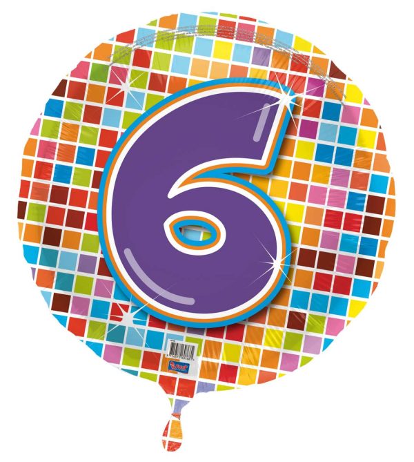 6 jaar Birthday Blocks folieballon - 43 cm
