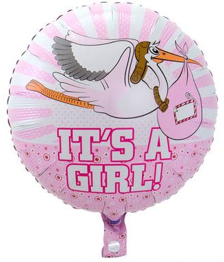 Folieballon It's a Girl Ooievaar - 43cm