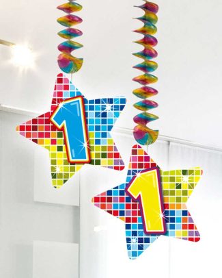 Spiraalversiering Birthday Blocks 1 jaar - 2 stuks