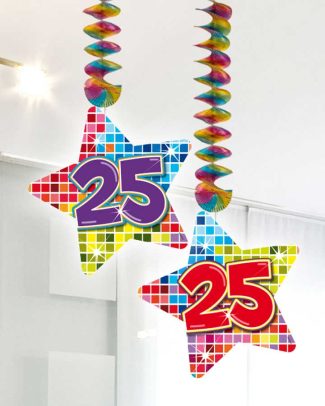 Spiraalversiering Birthday Blocks 25 jaar - 2 stuks