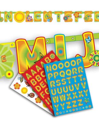 Lentefeest Letterslinger met Stickers - 2,5 mtr