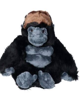 Pluche gorilla knuffel - aap/apen - zwart - 28 cm - speelgoed - knuffeldieren - voor kinderen