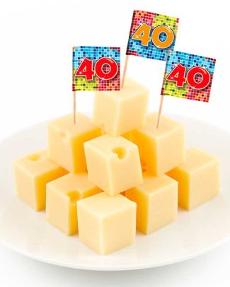 40 Jaar prikkers Birthday Blocks - 24 stuks