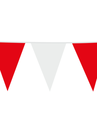 Reuze Vlaggenlijn rood/wit - 10 mtr