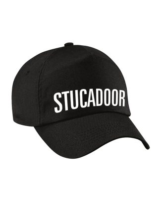 Stucadoor verkleed pet zwart volwassenen