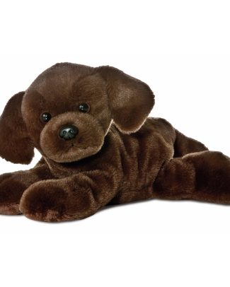 Aurora pluche knuffel - Labrador hond - knuffel huisdier - bruin - 20 cm - huisdieren thema