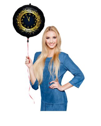 Happy New Year Folieballon Zwart-Goud - 45cm