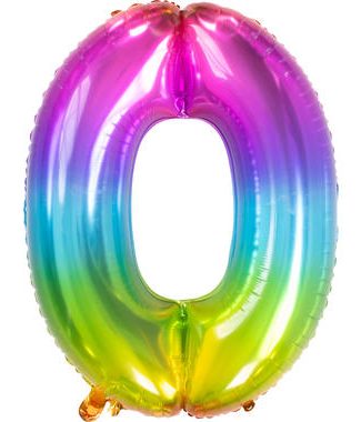 Folieballon Yummy Gummy Rainbow - Cijfer 0