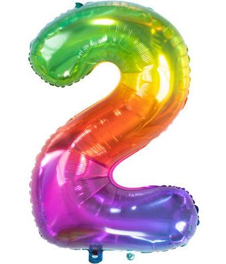 Folieballon Yummy Gummy Rainbow - Cijfer 2