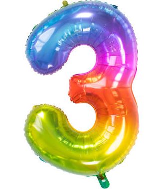 Folieballon Yummy Gummy Rainbow - Cijfer 3