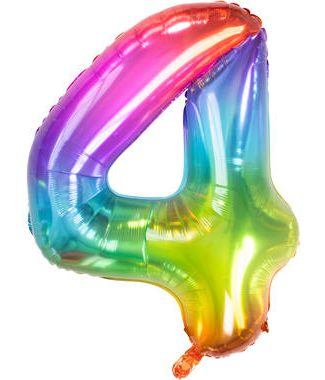 Folieballon Yummy Gummy Rainbow - Cijfer 4