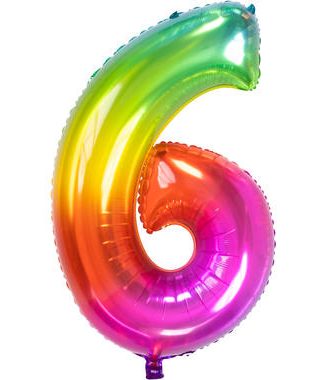 Folieballon Yummy Gummy Rainbow - Cijfer 6