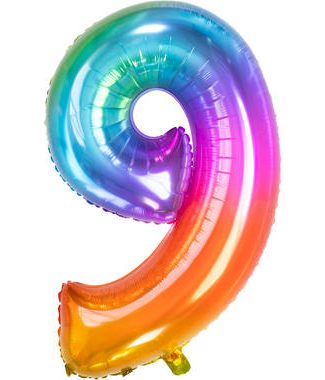 Folieballon Yummy Gummy Rainbow - Cijfer 9