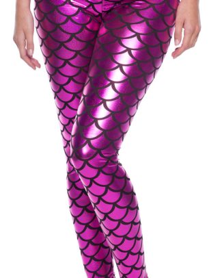 Roze Metallic Legging Zeemeermin