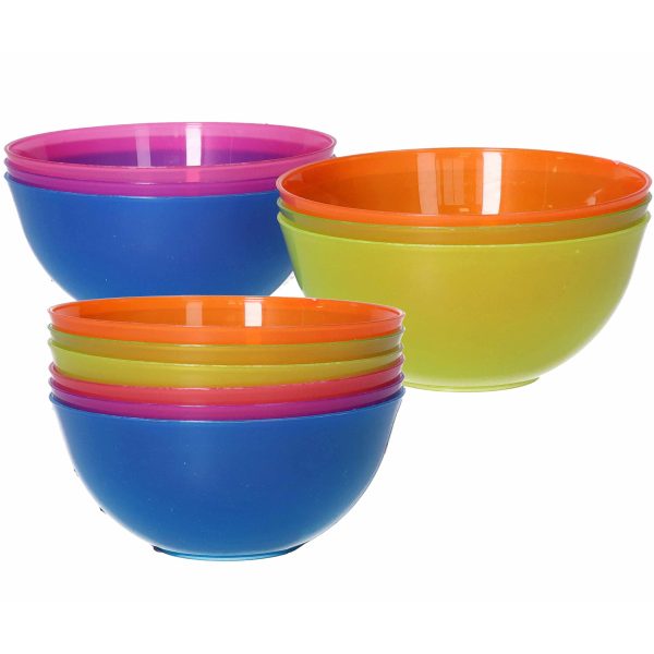 12x Onbreekbare schaaltjes gekleurd 13 cm -