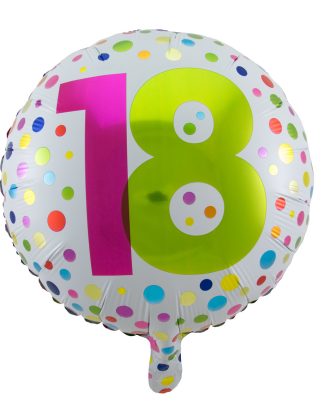 18 Jaar Happy Bday Stippen Folieballon - 45cm