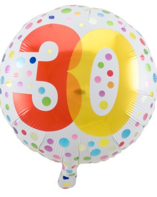30 Jaar Happy Bday Stippen Folieballon - 45cm
