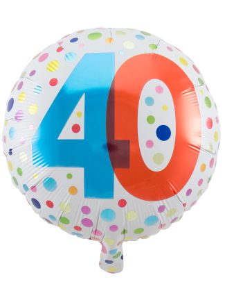 40 Jaar Happy Bday Stippen Folieballon - 45cm