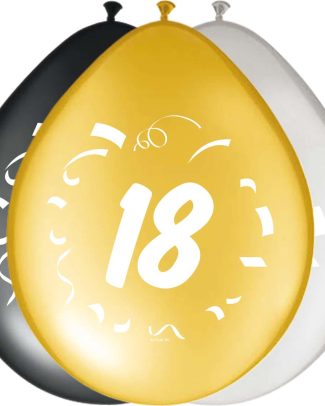 18 Jaar Stijlvol Feest Ballonnen 30cm - 8 stuks