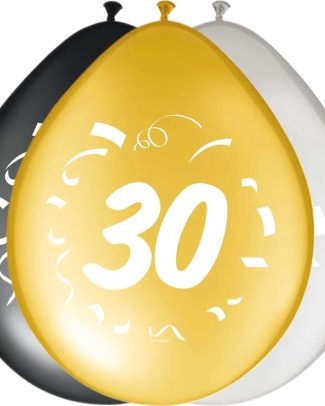 30 Jaar Stijlvol Feest Ballonnen 30cm - 8 stuks