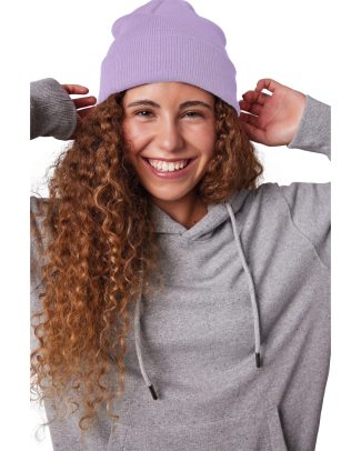 Wintermuts Beanie Yukon - lila paars - heren/dames - sterk/zacht/licht gebreid 100% Acryl
