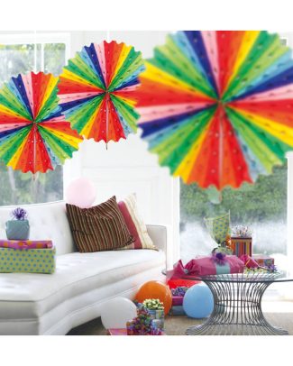 Honeycomb Waaier Regenboog - 45cm
