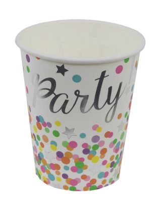 Bekers Confetti Party 250ml - 8 stuks