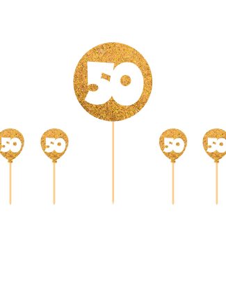 Taart Topper Goudkleurige 50 Jaar