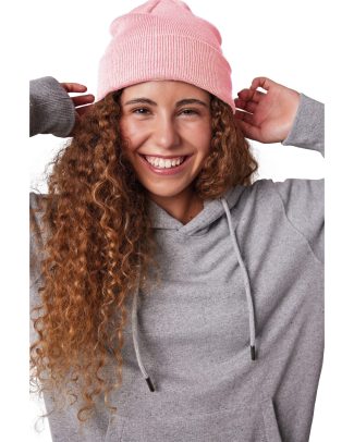 Wintermuts Beanie Yukon - lichtroze - heren/dames - sterk/zacht/licht gebreid 100% Acryl