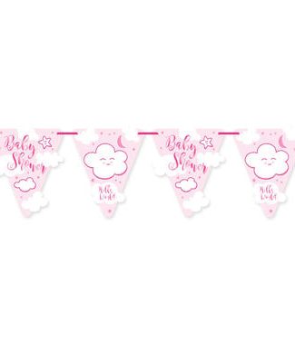 Vlaggenlijn Babyshower Roze - 6mtr