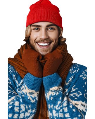Wintermuts Beanie Yukon - rood - heren/dames - sterk/zacht/licht gebreid 100% Acryl