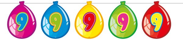 9 Jaar Birthday Ballonnen Slinger - 10 meter