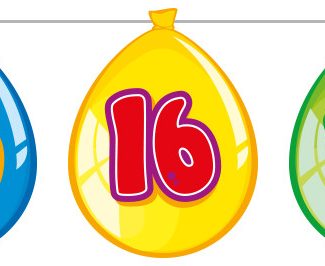 16 Jaar Birthday Ballonnen Slinger - 10 meter