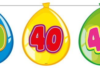 40 Jaar Birthday Ballonnen Slinger - 10 meter