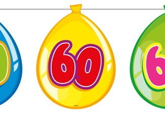 60 Jaar Birthday Ballonnen Slinger - 10 meter