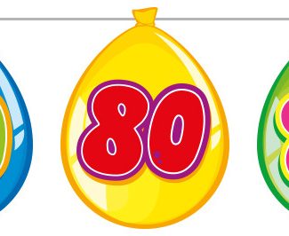 80 Jaar Birthday Ballonnen Slinger - 10 meter