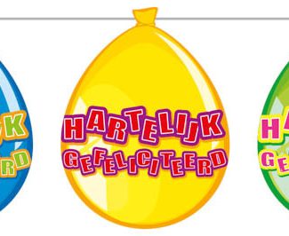 Hartlijk Gefeliciteerd Ballonnen Slinger - 10 meter
