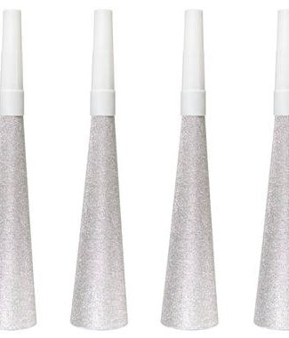 Glitter Toeters Zilver - 4stk