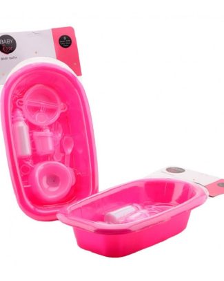 Poppen speelset badaccessoires roze -