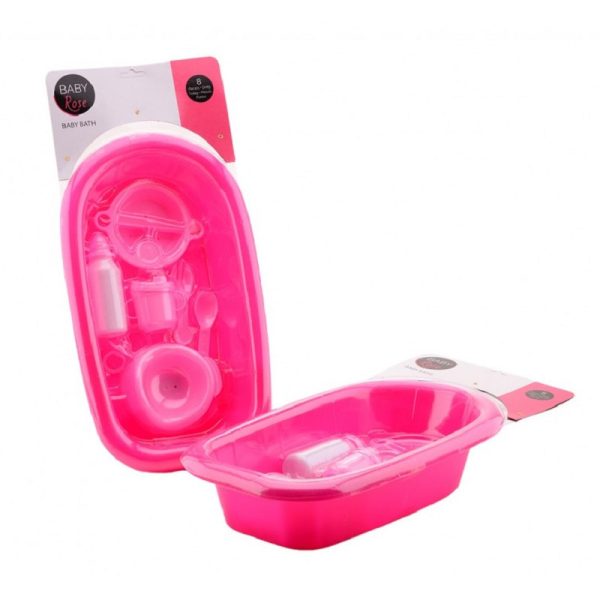 Poppen speelset badaccessoires roze -