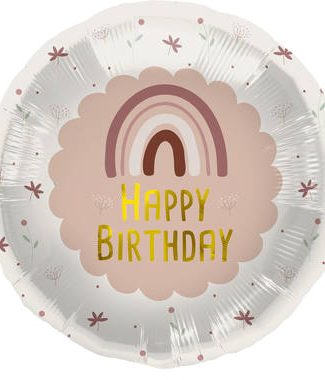 Folieballon Regenboog Happy Birthday Roze - 45cm
