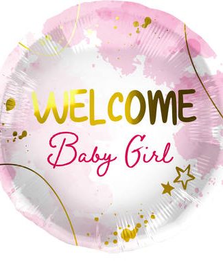 Folieballon Welcome Baby Girl - 45cm