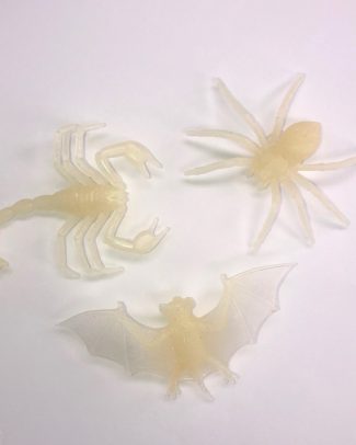 3x stuks glow in the dark horror dieren met zuignappen