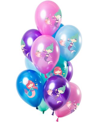 Ballonnen set Zeermeermin Metallic - 12stk