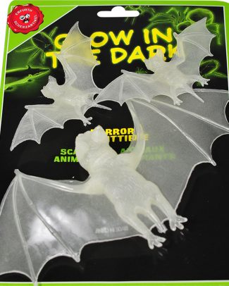 3x stuks glow in the dark horror decoratie vleermuizen 21 cm